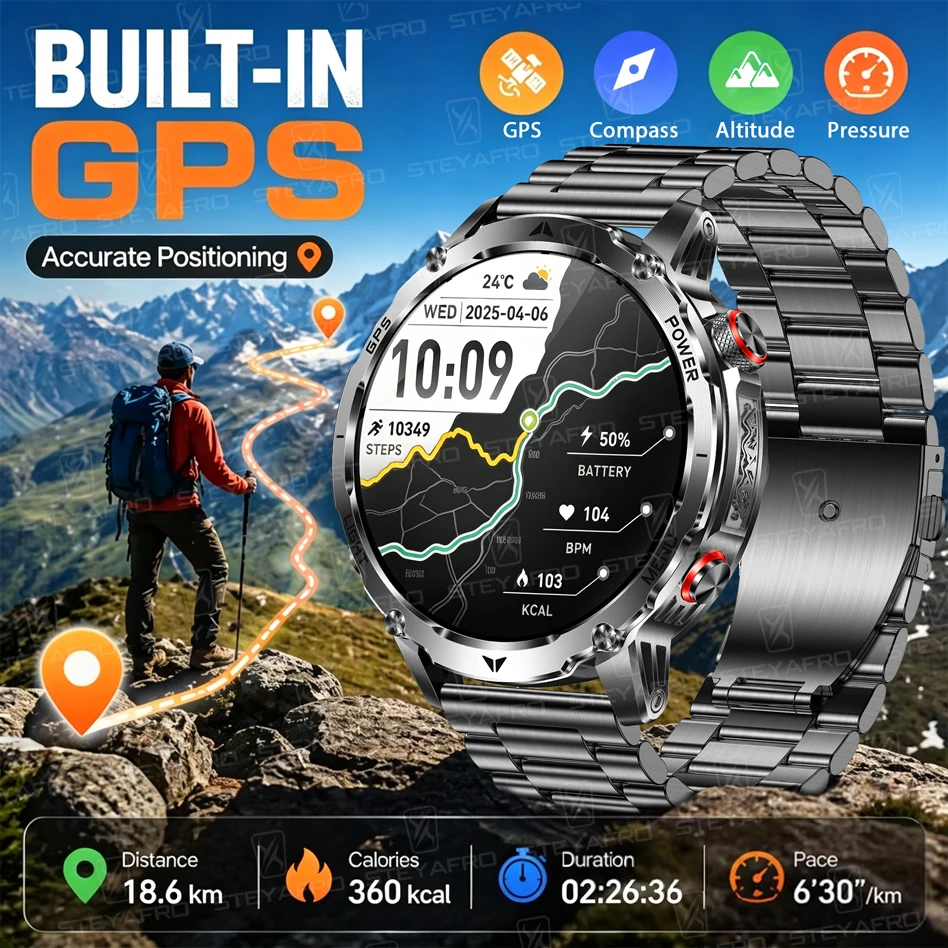 Smartwatch M Active - Jam Tangan Pintar Militer Pria dengan