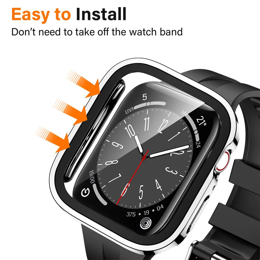 Kaca + penutup untuk Apple Wat - Smartwatch Watch Accessories For Women ulasan dan harga