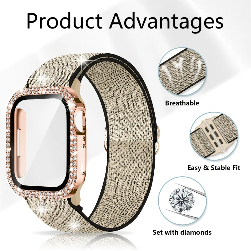Tali + Casing untuk Apple Watc - Smartwatch Watch Accessories For Women ulasan dan harga