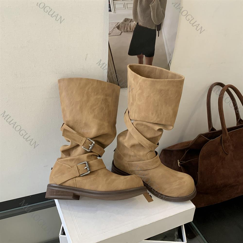 Sepatu Bot Tinggi Setengah Pah - Leather Classic Strap ulasan dan harga