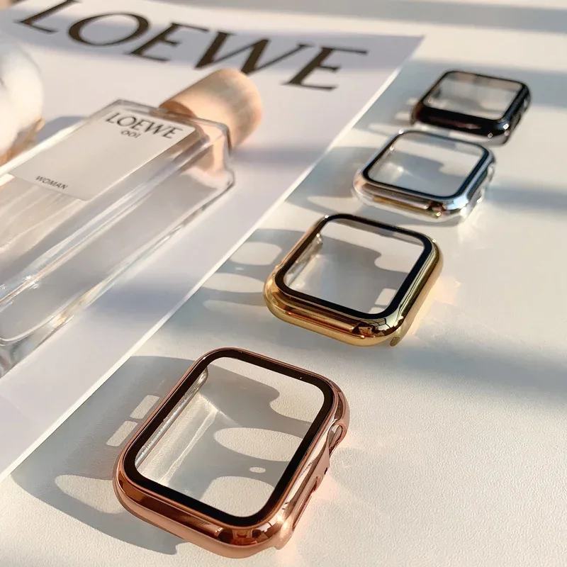 Kaca + casing untuk Apple Watc - Smartwatch Watch Accessories For Women ulasan dan harga