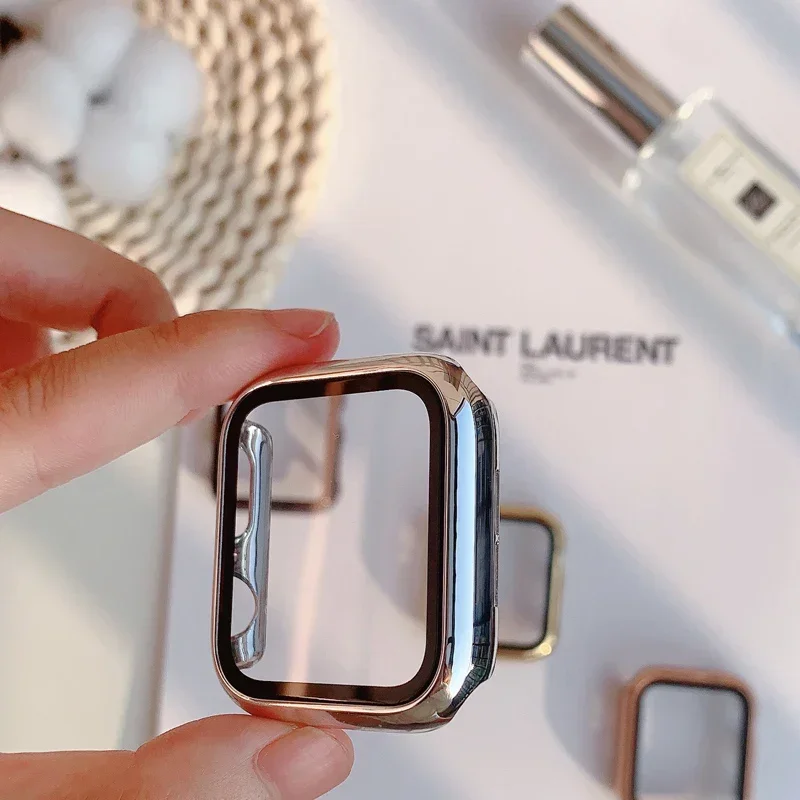Kaca + casing untuk Apple Watc - Smartwatch Watch Accessories For Women ulasan dan harga